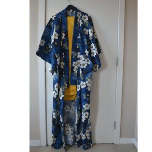 Blue Floral Yukata Set